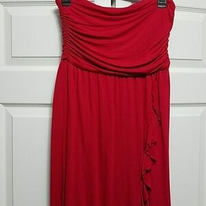 Tinley Road red strapless ruffle dress